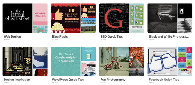 example of pinterest boards